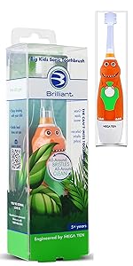 brilliant big kids sonic electric toothbrush aaa battery operated round head 10000 bristles