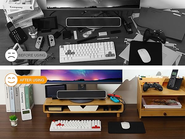 Amazon.com: Homerays Monitor Stand with Drawer, Exquisite