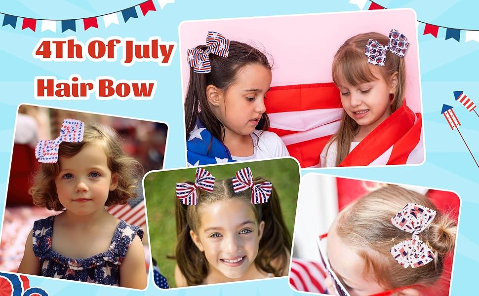 4th of july hair bow