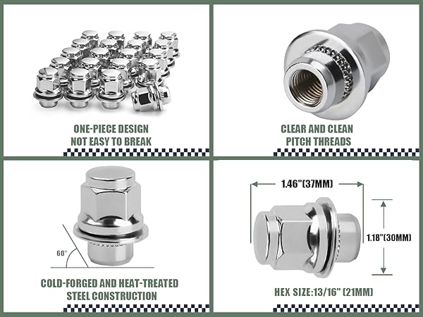 Amazon.com: glorider M12x1.5 Toyota Lug Nuts, 20pcs Chrome