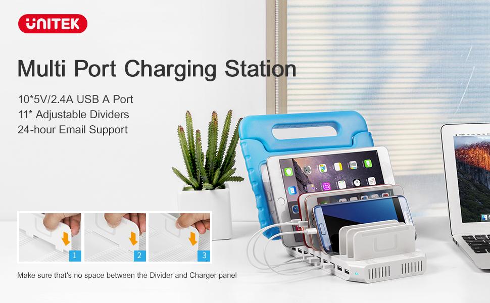 Unitek Multi Charging Station, 10Port USB Charger for Multiple Device