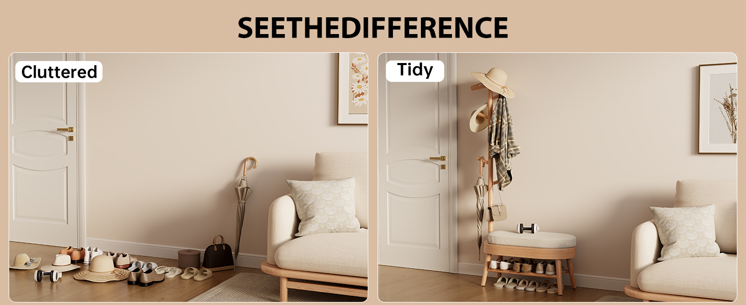 entry coat rack with shoe storage