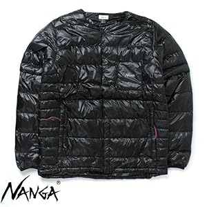 NANGA インナー ダウンジャケット カーディガン L ブラック NANGA ナンガ ダウンカーディガン ヒノックリップ ストップ