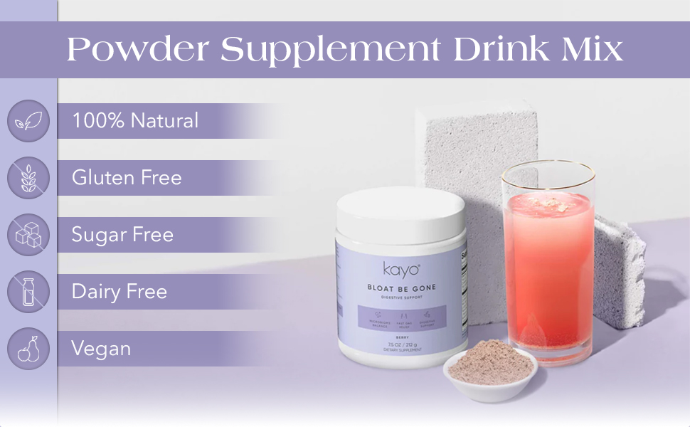 Kayo Bloat Be Gone All Natural Digestive Support Includes