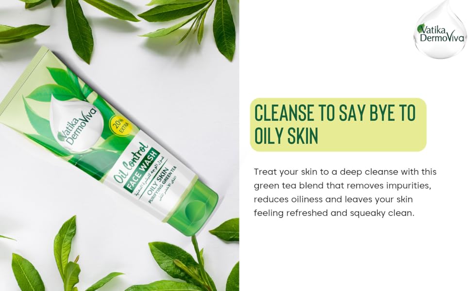 Vatika Dermoviva Oil Control Face Wash 185ml Purifying Green Tea