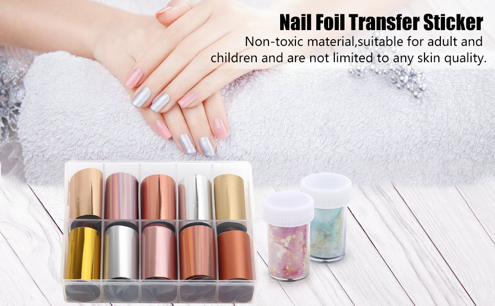 Amazon com 10 Sheets Holographic Nail Art Foil Transfer Stickers