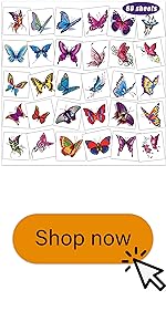 Butterfly Temporary Tattoos for Women Kids Girls