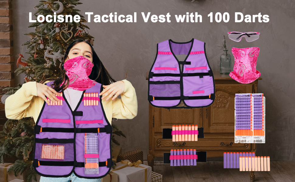 Amazon.com: Locisne Nerf Tactical Vest for Girls, Sports