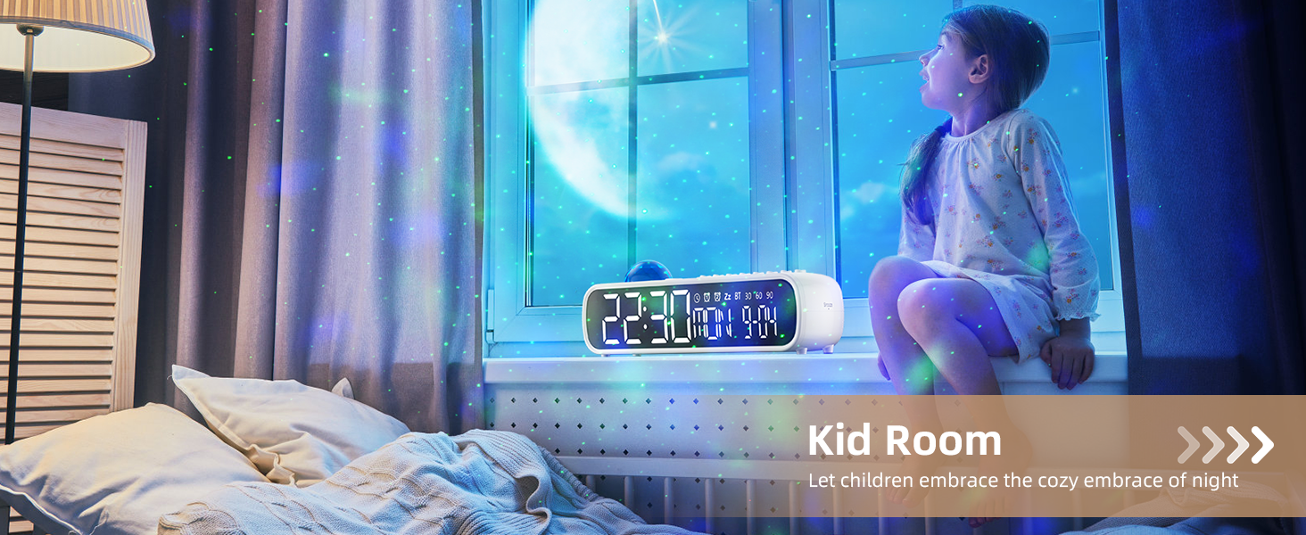 VOILEIPAGI White Noise Sound Machine with Nightlight &amp; Alarm Clock