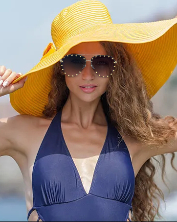 sunglasses with studs around frame