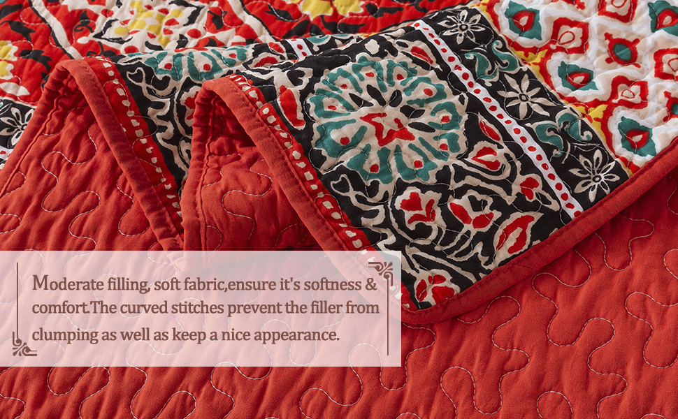 HoneiLife King Size Quilt Set 3 Piece Cotton Bedspreads