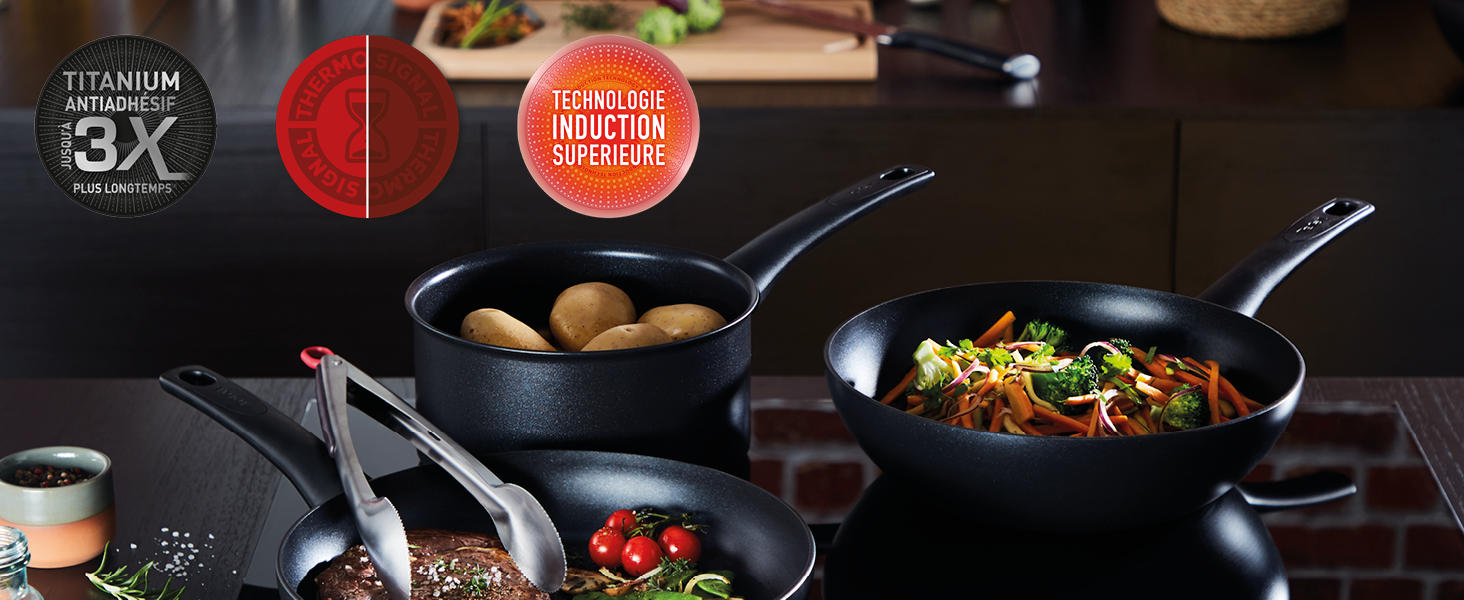 Tefal Ultimate On Lot de 2 poêles 20/26 cm, Tous feux + induction, Cuisines françaises hautes performances Thermo-Signal 4c460f1a 37e4 4dc5 80c8 874fd8dcd138. CR0,0,1464,600 PT0 SX1464 V1
