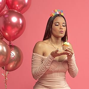 Girls Happy Birthday Crown Sash Gift Set, Colorful It's my Birthday Headband Headpiece Sash