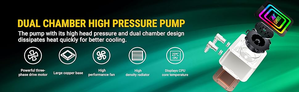 ant esports infinity 360 argb cooler aio dual chamber high pressure pump