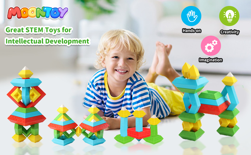 MOONTOY Stacking Toys for Toddlers 13, 30Pcs Montessori