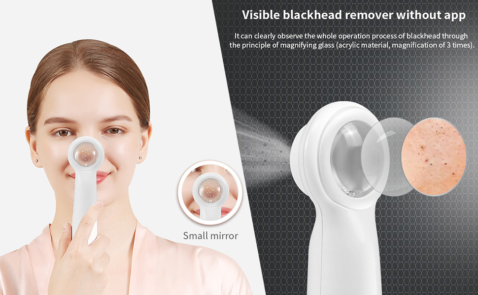 Blackhead Remover Pore Vacuum, Visible Facial Pore Cleaner with Magnifier & LED