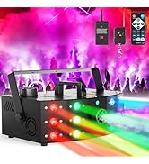 Hakuta Fog Machine,Smoke Machine with 12 LED Colorful Beam Light DMX Light Control & Manual Contr...
