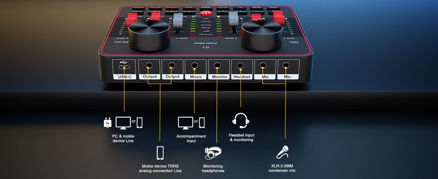 podcast recording equipment live streaming kit sound board mixer sound card for live streaming