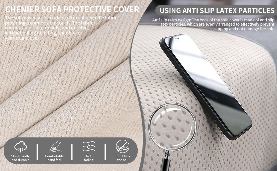 EUYDHM Sofa Cover Soft Chenille Washable