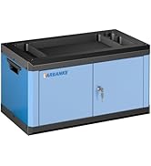 LARBANKE Double-Door Tool Box with Multifuncitonal Countertop,Lockable & Portable Tool Box with C...