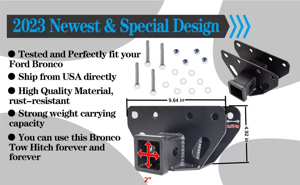 Ford Bronco Trailer Tow Hitch 2“ Receiver Hitch for Ford
