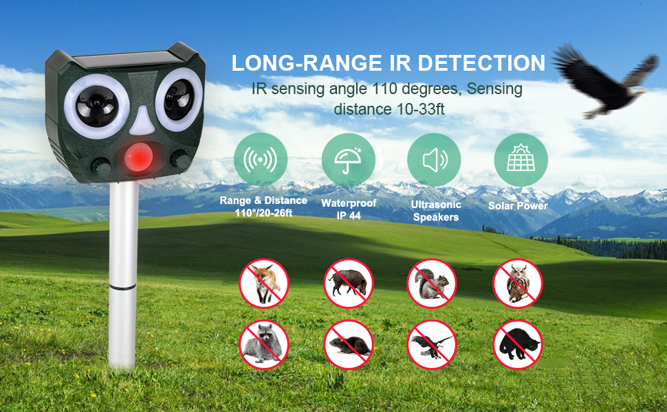 Solar Animal Pest Solar Motion Activated Cat Deterrent Cat