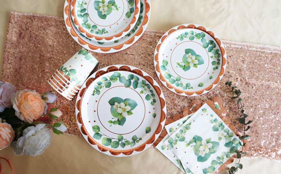 joy akkess 400 Pcs Sage Green Paper Plates Sage Green