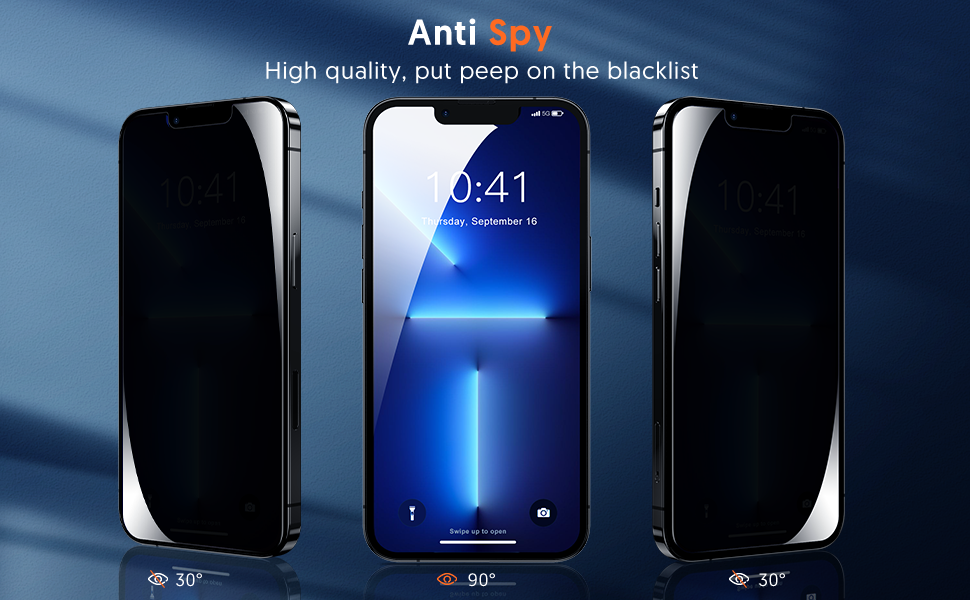 Fotbor [3+3 Pack] iPhone 13 Pro Max Privacy Screen