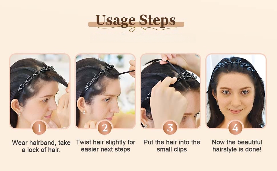 Headband with Clips Usage Steps