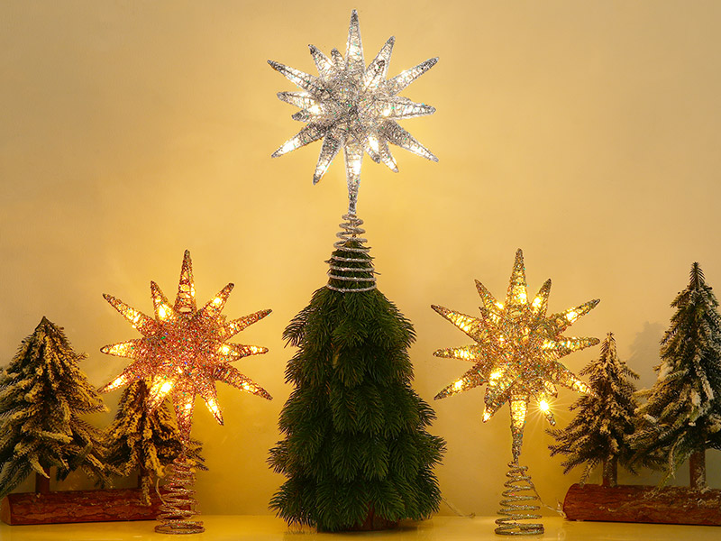 Luxspire Christmas Tree Topper, Christmas Decorations Tree Topper Light, 3D Star