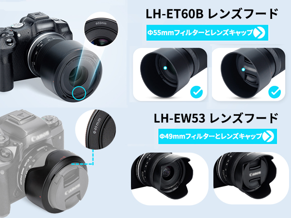 Canon EOS10 一眼レフ フィルムカメラ ケース、ストロボ、レンズフード Amazon | JJC (1+1) ABS 可逆式 レンズフード Canon ET-60B