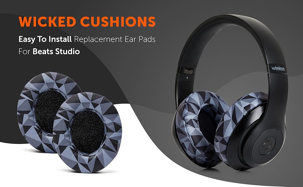 WC Wicked Cushions Replacement Ear Pads for Beats Studio 2 & 3 (B0501