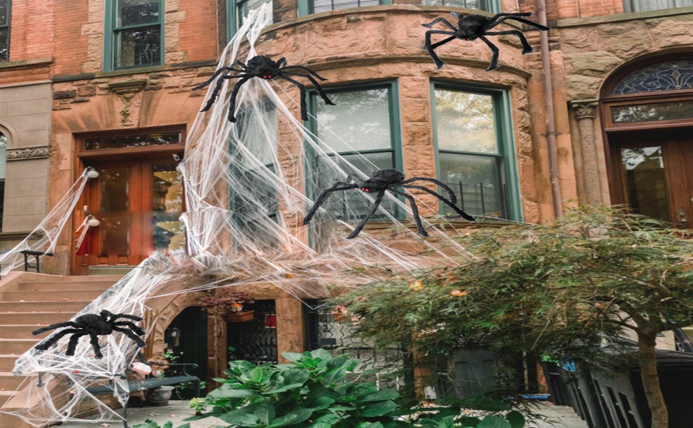 Halloween Spider Decorations, 8 PCS Giant Spider Halloween
