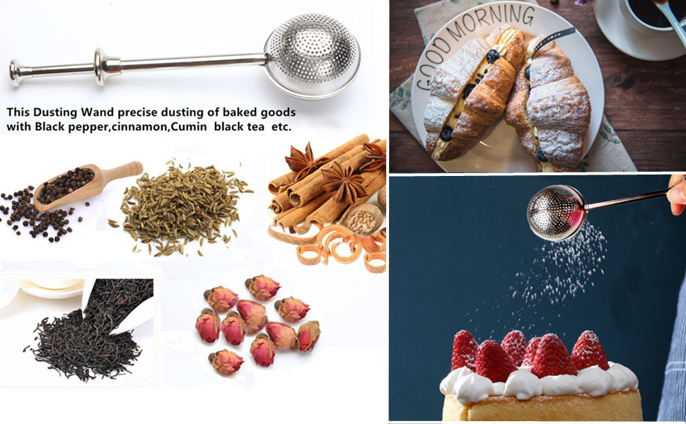 Powdered Sugar Shaker Duster With Lid Sugar Flour Sifter for Baking spice Sifters