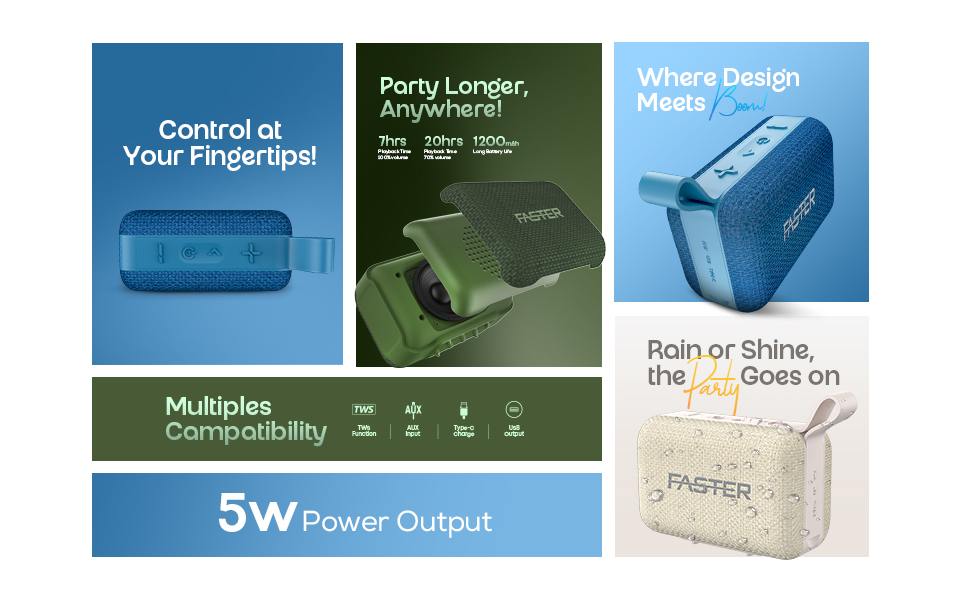 Sweat and Water Resistance bluetooth speakers