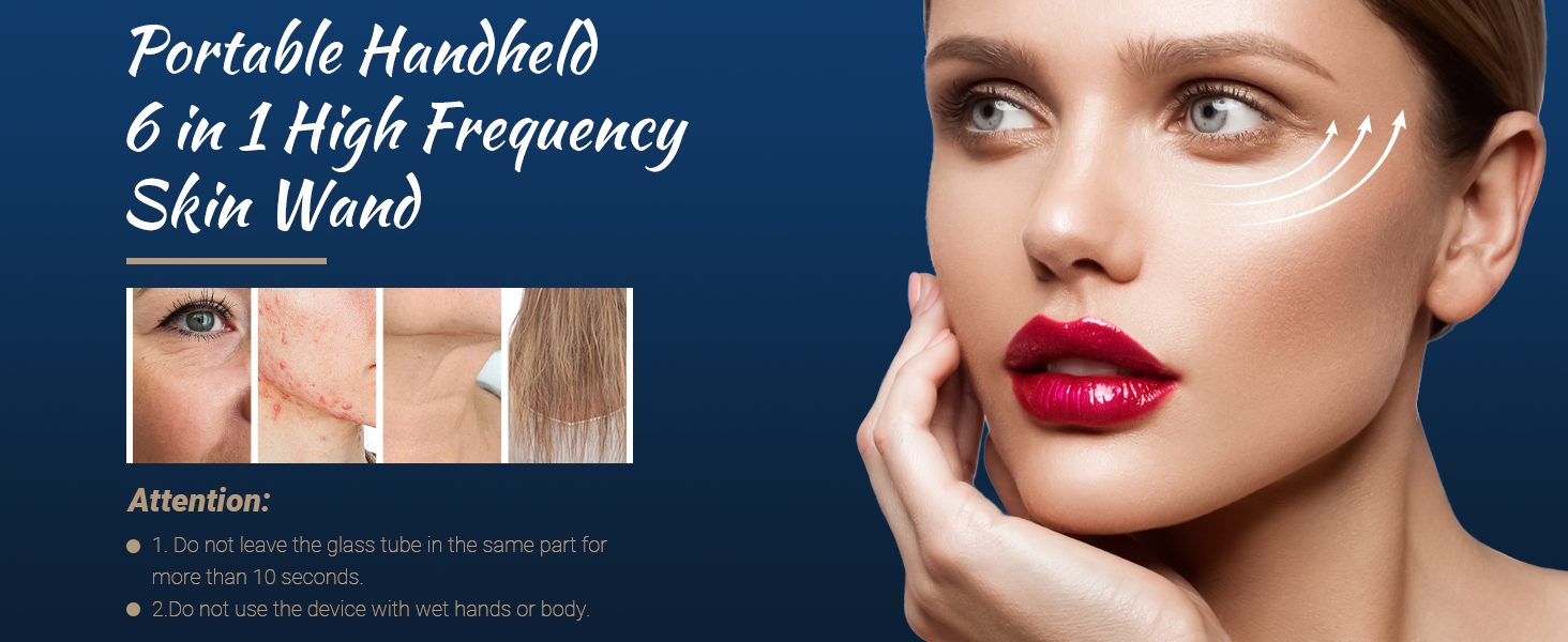 High Frequency Wand UUPAS 6 in 1 Blue High Frequency Facial Machine