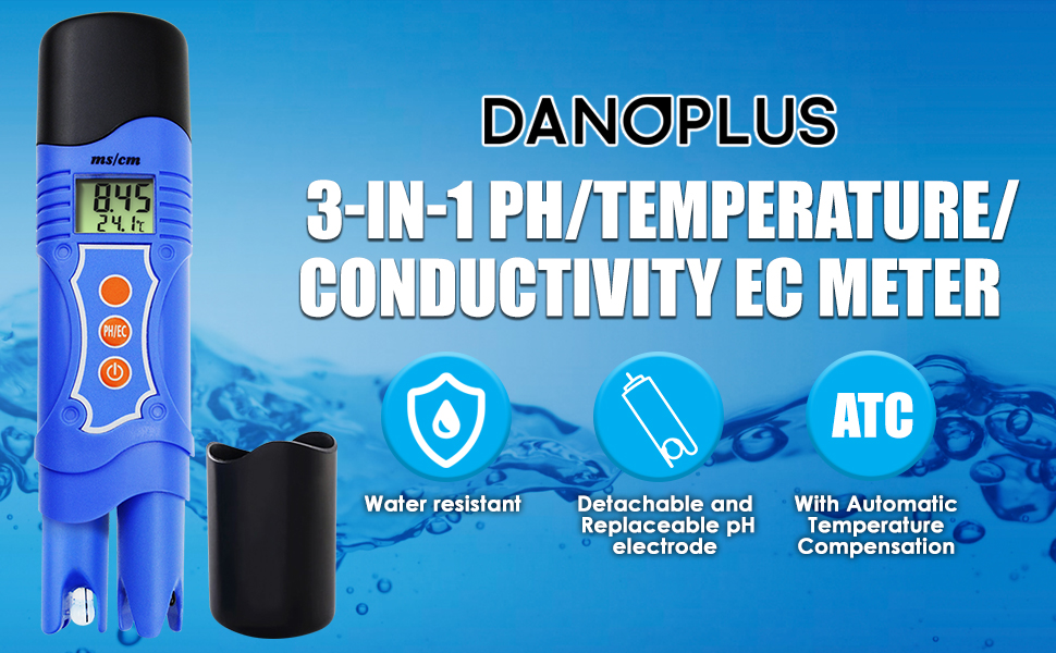 Digital pH and Conductivity EC Meter Water Quality Tester with