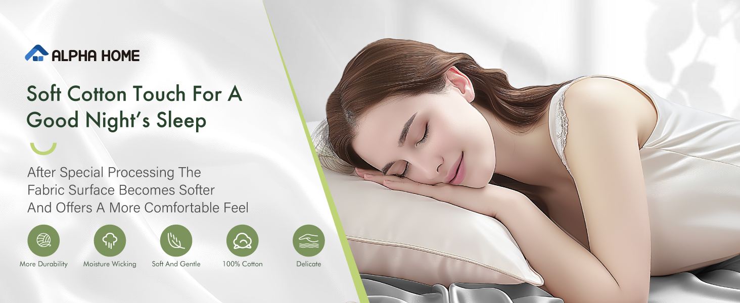 ALPHA HOME Duvet Cover Set Queen Size, 100 Stone Washed