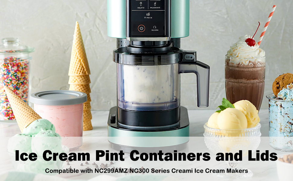LP 4 Pcs Ice Cream Pints Containers and Lids, 16oz Cups