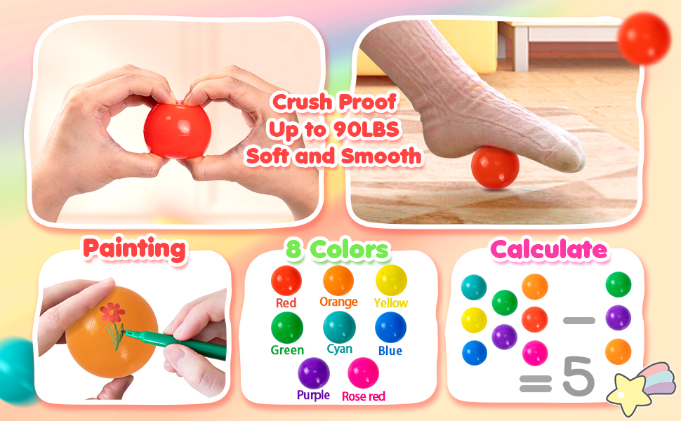 Ball Pit Balls 100 Count 8 Colors