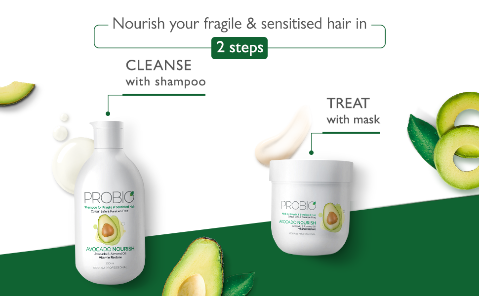 Revitalizes & moisturizes fragile hair, Infuses Nutrients, Enriched with avocado & Almond oil