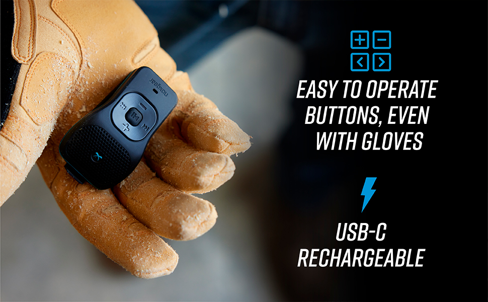 Noxgear 39g Speaker | Easy to Operate Buttons With Gloves and USB-C Rechargeable