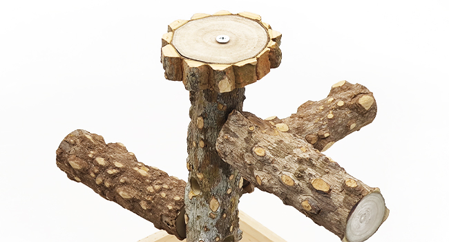 Made of 100% nature wood, features a rugged texture that naturally trims beak and grips claws