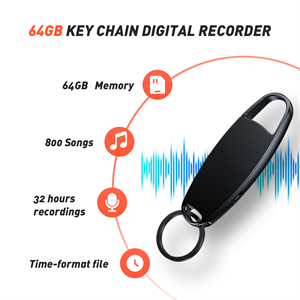 64GB keychain voice recorder