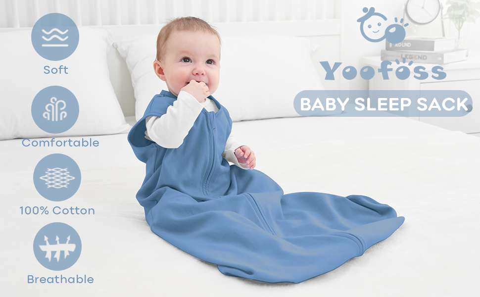 Yoofoss Baby Sleep Sack 06 Months 100 Cotton Baby Wearable Blanket 2