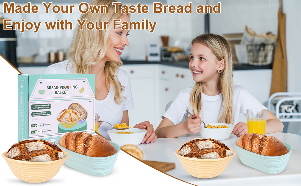 Silicone Bread Proofing Basket for Sourdough 2Set