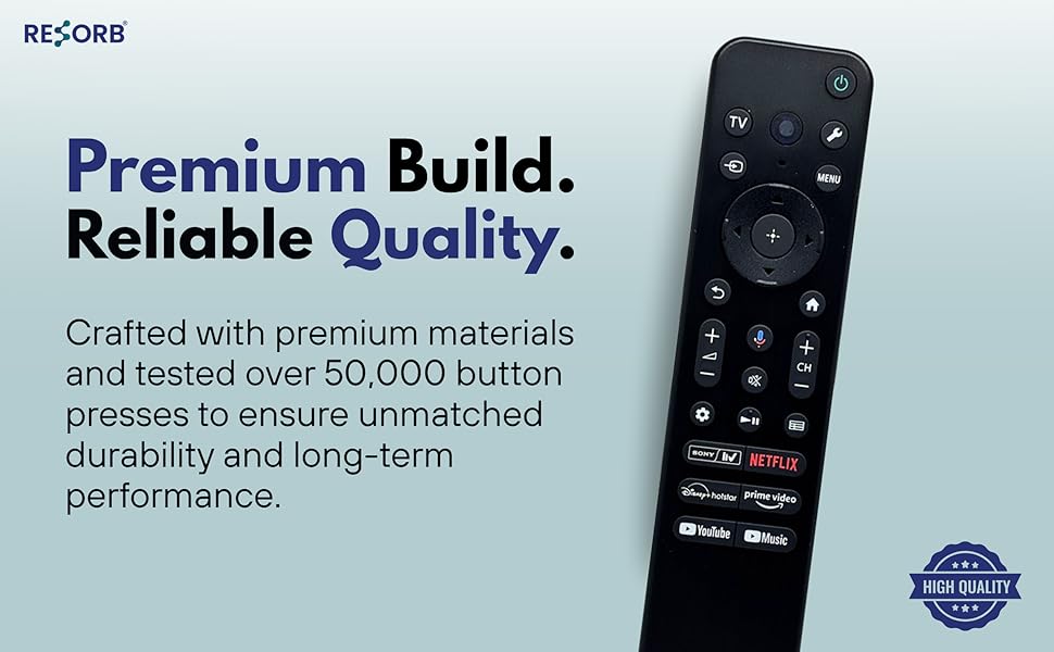 RESORB LED‑800 smart TV remote with voice control and LED backlight, works with Sony TVs