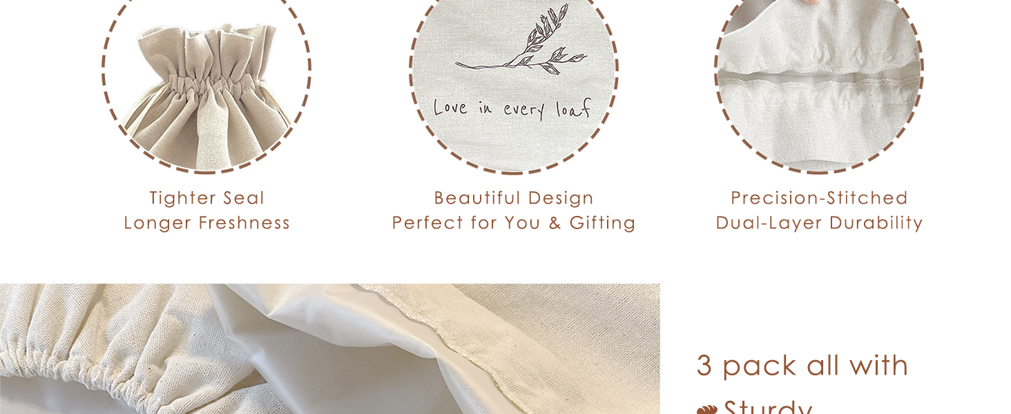 Reusable Bread bags for homemade bread 2 pack sourdough bread bags-3