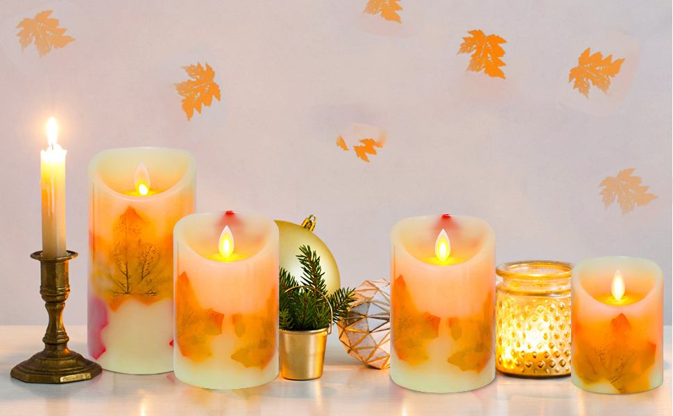 Goldprice LED Candle Lights, 3 PCS Flameless Candles Light Warm White Real Wax Battery Operated