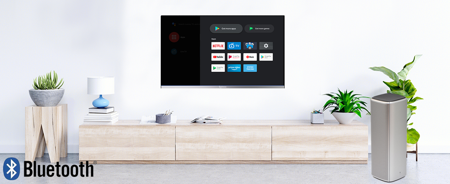 SYLVOX 22 inch Smart TV with DVD Player Built in, Google Play, Frameless RV TV 1080P FHD, WiFi